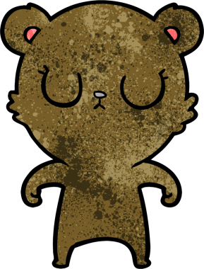 Bir insan tarafından çizilmiş barışçıl çizgi film ayısı.