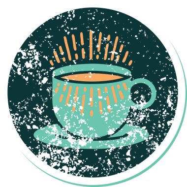 Bir insan tarafından çizilmiş kahvenin sembolik dövmeli görüntüsü.