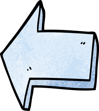 Bir insan tarafından çizilmiş karalama işaretli ok