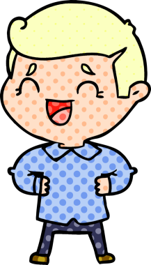 Bir insan tarafından çizilmiş gülen adam.