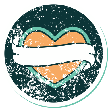 Bir insan tarafından çizilmiş kalp ve bayrağın sembolik depresif dövme şekli