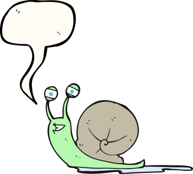 Bir insan tarafından çizilmiş serbest konuşma balonu karikatür salyangozu.