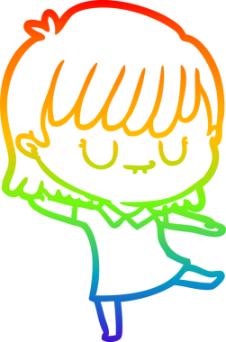 gökkuşağı gradyan çizimi bir insan tarafından çizilmiş bir karikatür kadın