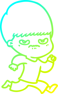 Bir insan tarafından çizilmiş soğuk gradyan çizgi film karakteri.