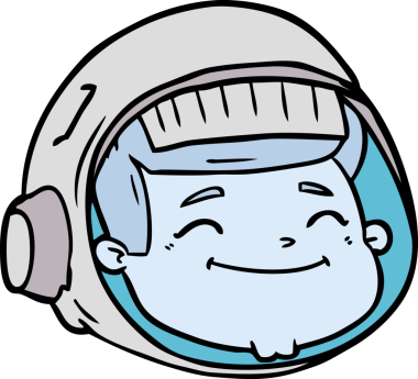 Bir insan tarafından çizilmiş astronot yüzü.