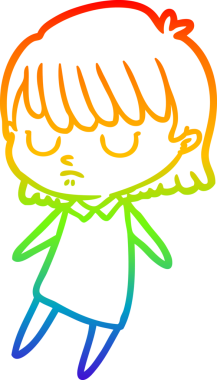 gökkuşağı gradyan çizimi bir insan tarafından çizilmiş bir karikatür kadın