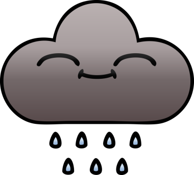 Bir insan tarafından çizilmiş fırtına yağmuru bulutunun gölgeli karikatürü