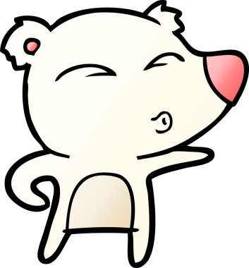 Bir insan tarafından çizilmiş kutup ayısını açıklayan çizgi film