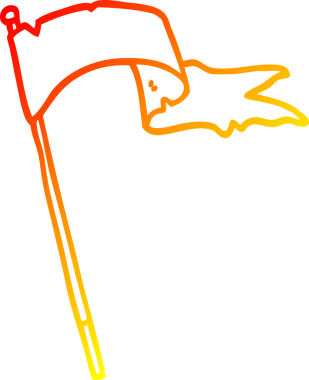 Bir insan tarafından çizilmiş beyaz bayrak sallayan bir çizgi film çizimi