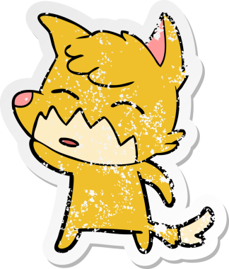 Bir insan tarafından çizilmiş tilki çizgi filminin sıkıntılı çıkartması.