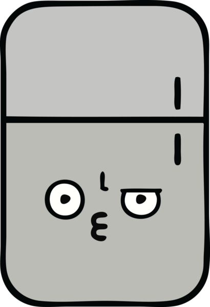 Bir insan tarafından çizilmiş buz dolabı karikatürü.