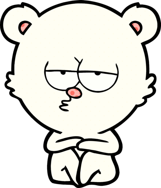 Sıkıcı kutup ayısı bir insan tarafından çizilmiş.