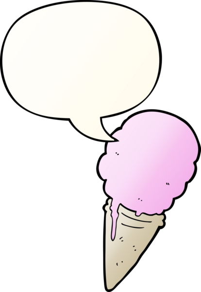 bir insan tarafından çizilmiş, konuşma baloncuklu çizgi film dondurması.