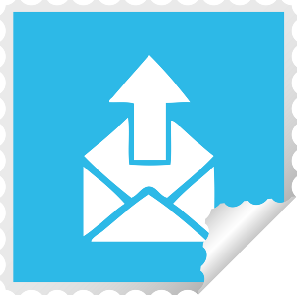 Bir insan tarafından çizilmiş bir e-posta işaretinin kare soyma etiketi