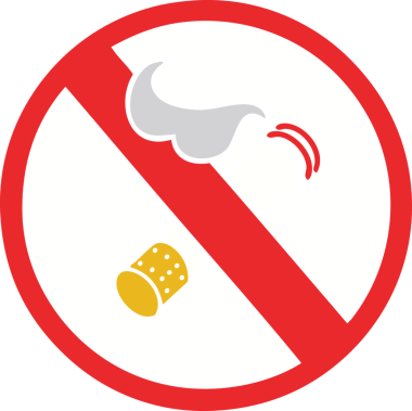 Sigara içilmeyen bir insan tarafından çizilmiş düz renkli retro çizgi film.