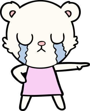 Ağlayan kutup ayısı bir insan tarafından çizilmiş.