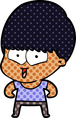 Bir insan tarafından çizilmiş mutlu çocuk çizgi filmi.