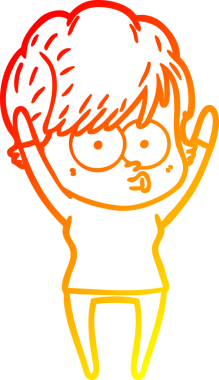 Bir insan tarafından çizilmiş bir karikatür kadın çizimi