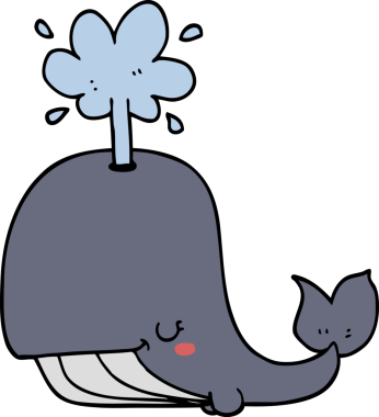 Bir insan tarafından çizilmiş çizgi film balinası