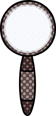 Bir insan tarafından çizilmiş bir büyüteçin çizgi roman tarzı karikatürü