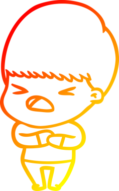 İnsan tarafından çizilmiş bir çizgi filmin sıcak gradyan çizimi.