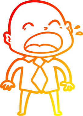 Bir insan tarafından çizilmiş kel adam diye bağıran çizgi film çizimi.