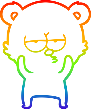 Bir insan tarafından çizilmiş, sıkılmış bir kutup ayısının çizdiği gökkuşağı gradyanı çizimi