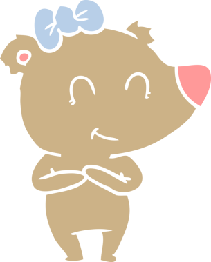 Bir insan tarafından çizilmiş dişi ayı düz renk karikatürü