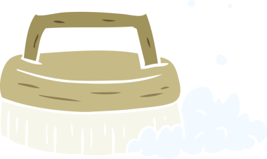 Bir insan tarafından çizilmiş düz renk çizgi film fırçası