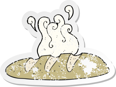 Bir insan tarafından çizilmiş bir somun ekmeğin gerilmiş yapıştırması.