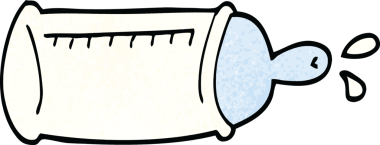 Bir insan tarafından çizilmiş karalama bebek şişesi.