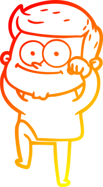 Bir insan tarafından çizilmiş mutlu bir adamın çizgi çizimi.