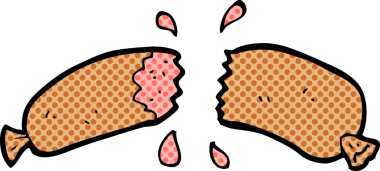 Bir insan tarafından çizilmiş sosis.