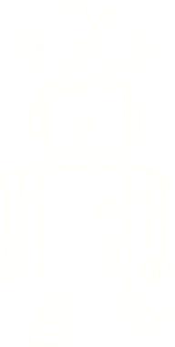 Bir insan tarafından çizilen robot tebeşiri.