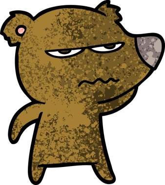 Bir insan tarafından çizilmiş kızgın ayı çizgi filmi.