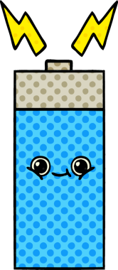 Bir insan tarafından çizilmiş bir bataryanın çizgi roman tarzı