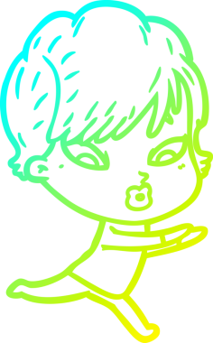 Bir insan tarafından çizilmiş bir karikatür kadın çizimi.