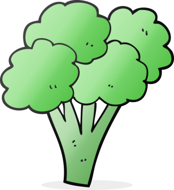 Bir insan tarafından çizilmiş serbest çizim brokoli.