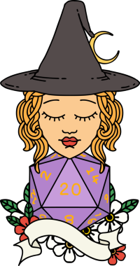 Retro Dövme Tarzı İnsan Büyücüsü Doğal 20 zar atışıyla Bir insan tarafından çizilmiş