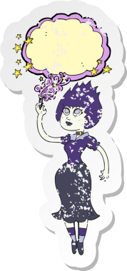 Bir insan tarafından çizilmiş vampir bir kızın gerilimli çıkartması.