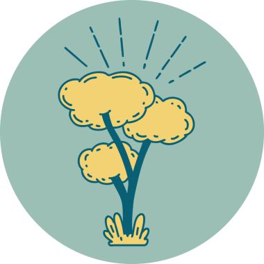 Bir insan tarafından çizilmiş dövme tarzı bir ağacın simgesi