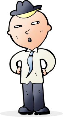 Bir insan tarafından çizilmiş şapkalı bir çizgi film adamı.