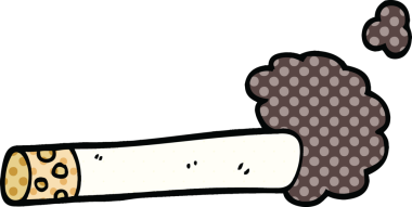 Bir insan tarafından çizilmiş çizgi roman tarzı bir sigara.