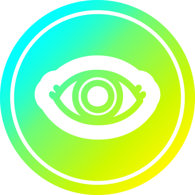 serin gradyan bir insan tarafından çizilmiş göz dairesel simgesi