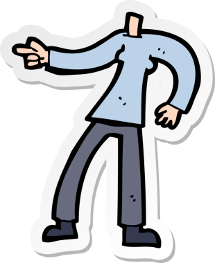 Bir insan tarafından çizilmiş karikatür kadın vücudunun çıkartması.