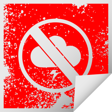 Bir insan tarafından çizilen işaretlere izin verilmeyen fırtınalar için sıkıntılı kare soyma etiketi