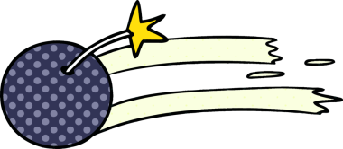 Bir insan tarafından çizilmiş bir bombanın el çizimi karikatürü