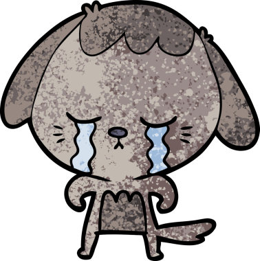 Bir insan tarafından çizilmiş ağlayan bir köpek.