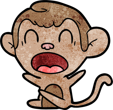 Bir insan tarafından çizilmiş bağıran çizgi maymun.