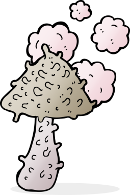 Bir insan tarafından çizilmiş garip bir mantar.